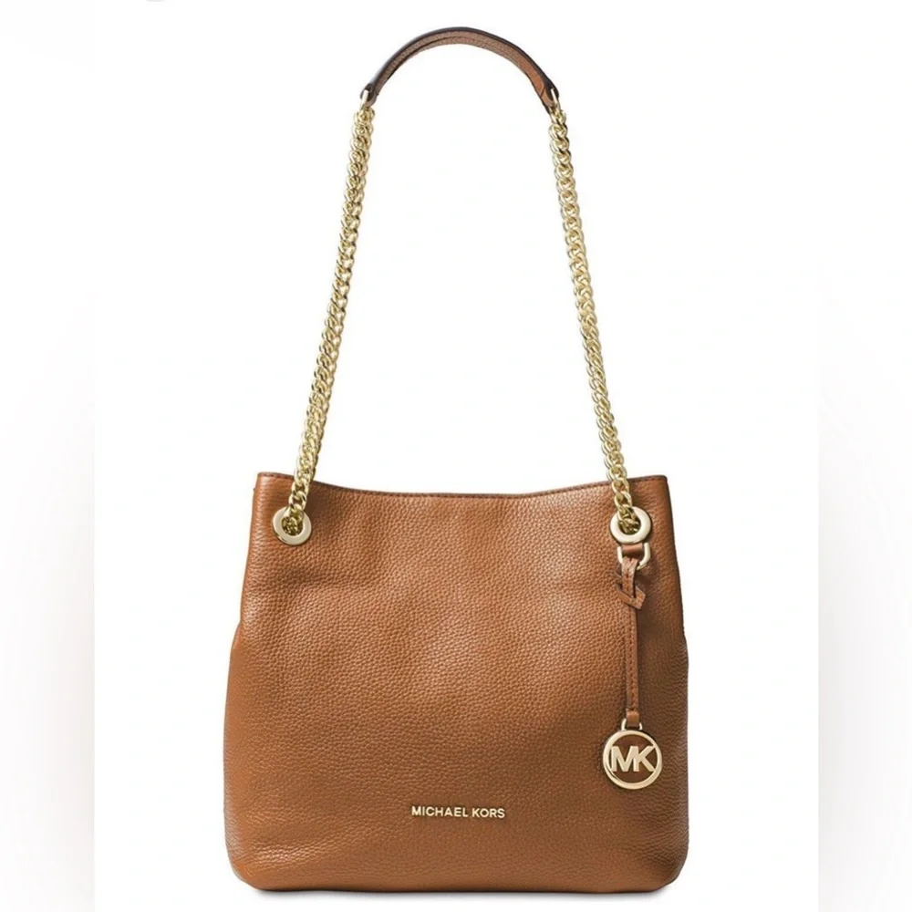 Michael Kors Jet Set Chain Medium Tote Purse Bag and Wallet in Acorn Brown